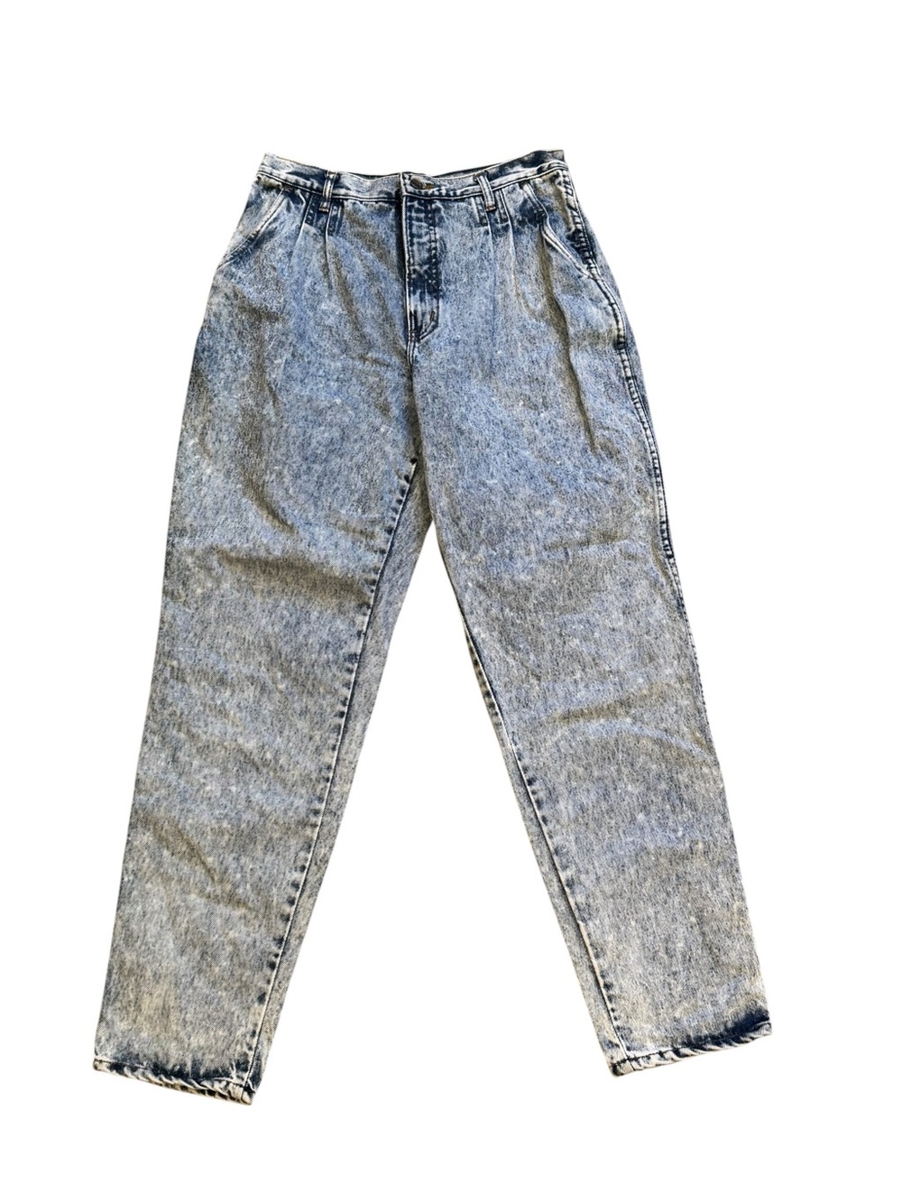 Vintage Bill Blass High-Waist Acid Wash Mom Jeans - Light Blue Size 14